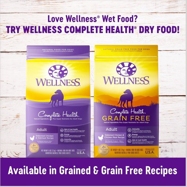 Show full view: Wellness Complete Health Lamb & Sweet Potato Formula Canned Dog Food, 354-g can, case of 12 slide 8 of 10