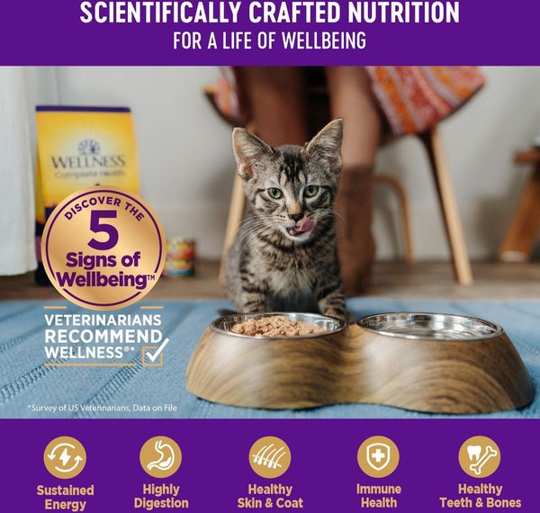 Show full view: Wellness Complete Health Adult Beef & Chicken Formula Grain-Free Canned Cat Food, 85-g can, case of 24 slide 8 of 18