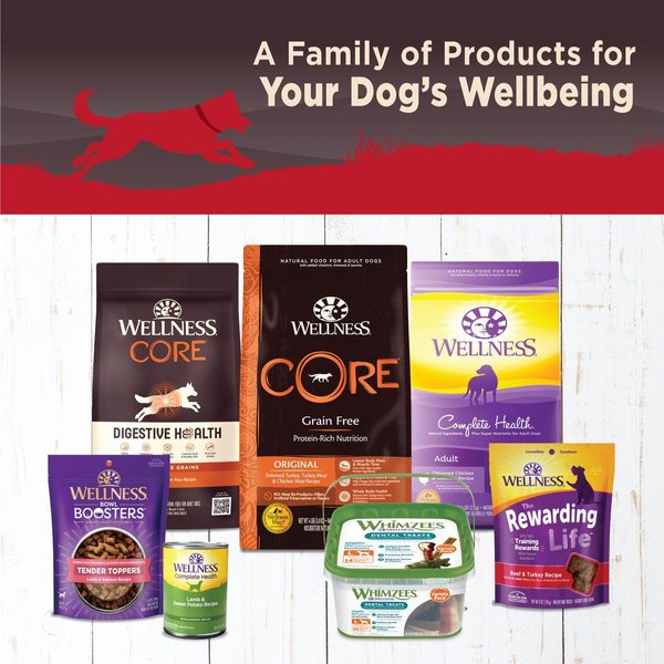 Show full view: Wellness CORE Grain-Free Beef, Venison & Lamb Formula Canned Dog Food, 354-g can, case of 12 slide 5 of 8