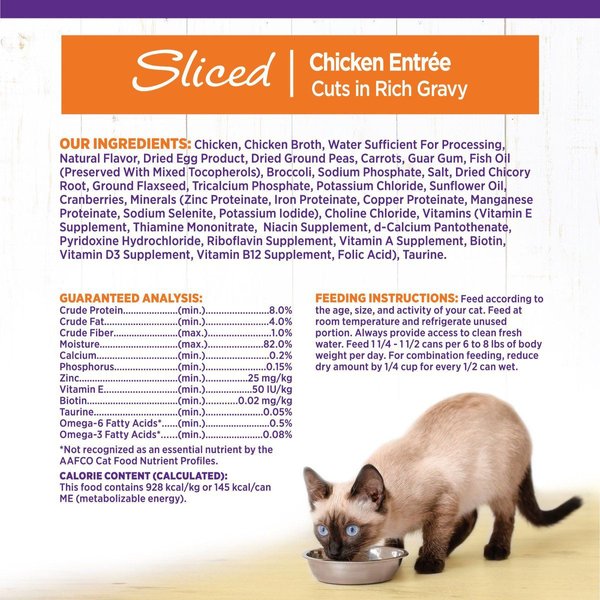Show full view: Wellness Complete Health Sliced Chicken Entree Grain-Free Canned Cat Food, 156-g can, case of 24 slide 9 of 10