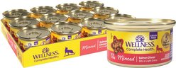 Wellness Complete Health Natural Minced Salmon Dinner Grain-Free Canned Cat Food, 85-g can, case of 24