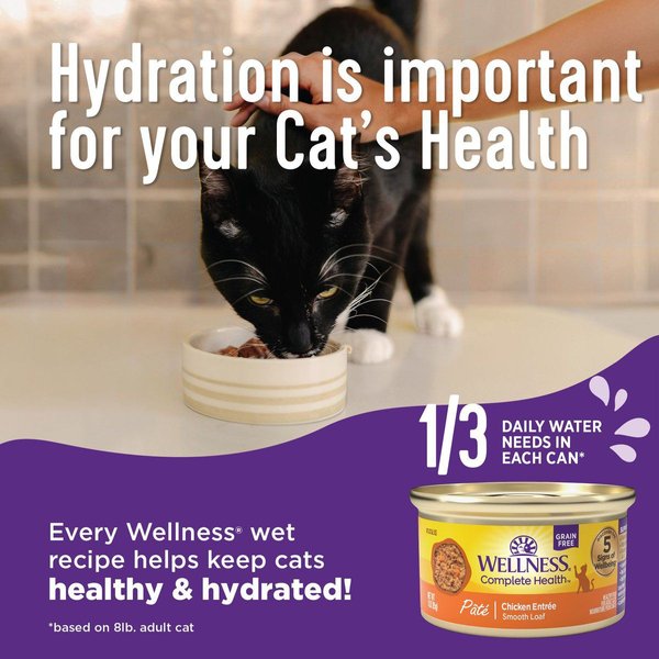 Show full view: Wellness Complete Health Cubed Tuna Entree Grain-Free Canned Cat Food, 156-g can, case of 24 slide 4 of 9