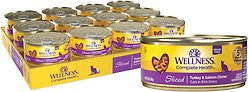 Wellness Complete Health Sliced Turkey & Salmon Dinner Grain-Free Canned Cat Food, 156-g can, case of 24