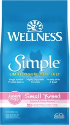Wellness Simple Limited Ingredient Diet Grain-Free Small Breed Salmon & Potato Formula Dry Dog Food, 4.76-kg bag