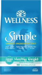 Wellness Simple Limited Ingredient Diet Grain-Free Healthy Weight Salmon & Peas Formula Dry Dog Food, 10.9-kg bag
