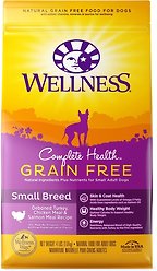Wellness Grain-Free Complete Health Small Breed Adult Deboned Turkey, Chicken Meal & Salmon Meal Recipe Dry Dog Food, 5-kg bag
