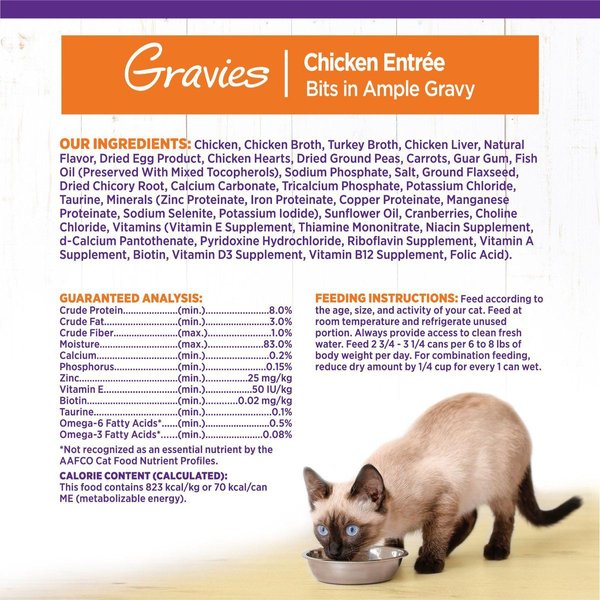 Show full view: Wellness Complete Health Natural Grain-Free Gravies Chicken Entree Canned Cat Food, 85-g can, case of 12 slide 9 of 10