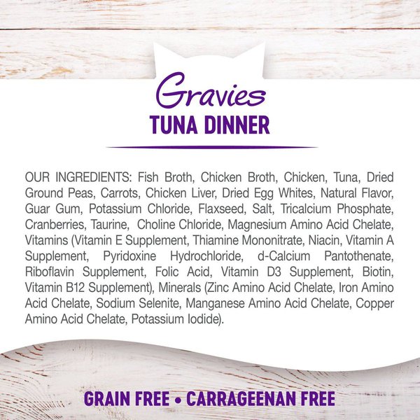 Show full view: Wellness Complete Health Natural Grain-Free Gravies Chicken & Tuna Dinner Canned Cat Food, 156-g can, case of 12 slide 5 of 9