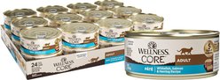 Wellness CORE Grain-Free Salmon, Whitefish & Herring Pate Canned Kitten & Cat Food, 156-g can, case of 24