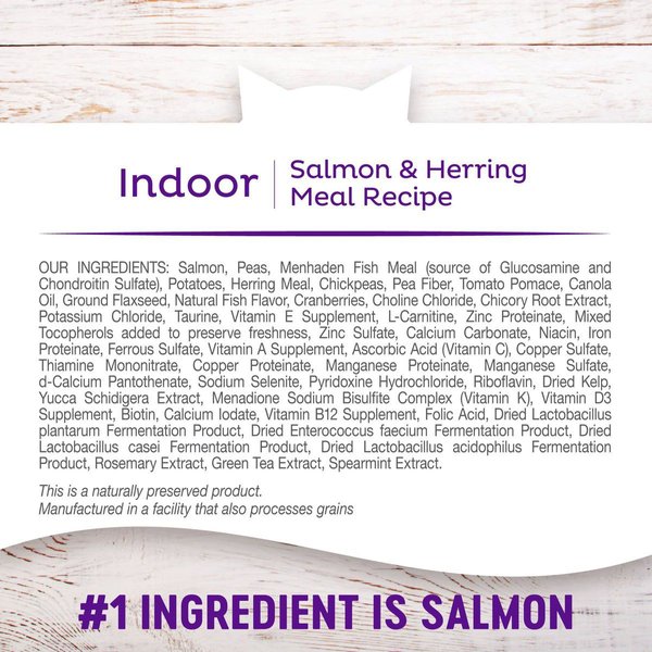 Show full view: Wellness Complete Health Natural Grain-Free Salmon & Herring Dry Cat Food, 5.2-kg bag slide 6 of 10