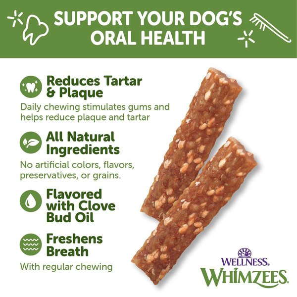 Show full view: WHIMZEES by Wellness Veggie Strip Dental Chews Natural Grain-Free Dental Dog Treats, Medium, 14 count slide 3 of 10