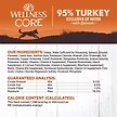 Show in main carousel: Wellness CORE 95% Grain-Free Turkey & Spinach Canned Dog Food, 354-g can, case of 12 slide 6 of 7