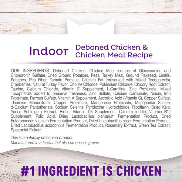 Show full view: Wellness Complete Health Grain-Free Indoor Deboned Chicken Recipe Dry Cat Food, 2.5-kg bag slide 6 of 9