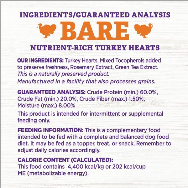 Show full view: Wellness CORE Bowl Boosters Bare Turkey Freeze-Dried Dog Food Mixer or Topper, 113-g bag slide 7 of 8