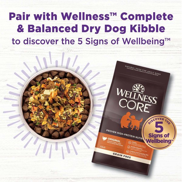 Show full view: Wellness CORE Bowl Boosters Skin & Coat Dry Dog Food Topper, 113-g bag slide 6 of 9