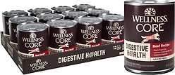 Wellness CORE Digestive Health Beef Recipe Grain-Free Wet Dog Food, 369-g can, case of 12