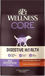 Wellness CORE Digestive Health Age Advantage Senior Chicken & Brown Rice Dry Dog Food, 10.89-kg bag