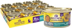 Wellness Complete Health Age Advantage Tuna & Salmon Pate Wet Cat Food, 85-g can, case of 24
