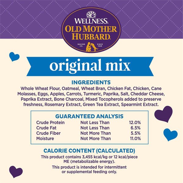 Show full view: Old Mother Hubbard by Wellness Classic Original Mix Natural Mini Oven-Baked Biscuits Dog Treats, 567-g bag slide 6 of 9