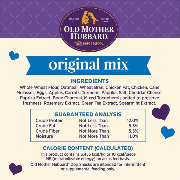 Show full view: Old Mother Hubbard by Wellness Classic Original Mix Natural Mini Oven-Baked Biscuits Dog Treats, 1.73-kg bag slide 8 of 9