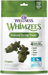 WHIMZEES by Wellness Alligator Dental Chews Natural Grain-Free Dental Dog Treats, Small, 24 count