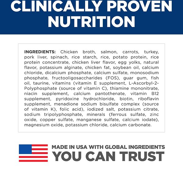 Show full view: Hill's Science Diet Kitten Sensitive Stomach & Sensitive Skin Salmon & Vegetable Stew Canned Cat Food, 2.8-oz can, case of 24 slide 8 of 10