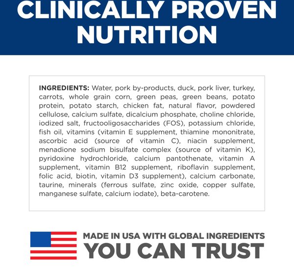 Show full view: Hill's Science Diet Adult Sensitive Stomach & Sensitive Skin Duck & Vegetable Entree Canned Cat Food, 82-g can, case of 24 slide 7 of 10