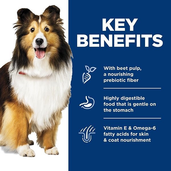 Show full view: Hill's Science Diet Adult Sensitive Stomach & Sensitive Skin Tender Chicken & Vegetable Stew Canned Dog Food, 12.5-oz can, case of 12 slide 4 of 10