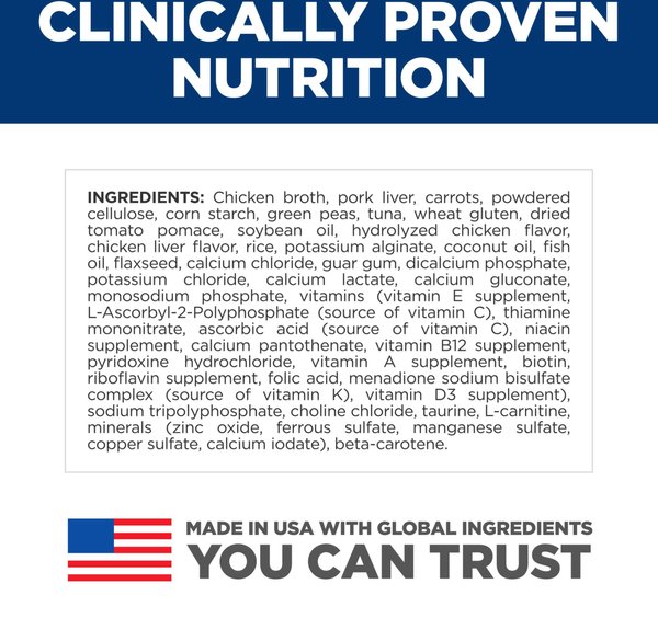 Show full view: Hill's Science Diet Adult Perfect Weight & Joint Support Hearty Vegetables & Tuna Stew Canned Dog Food, 12.5-oz can, case of 12 slide 7 of 10