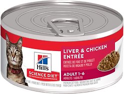 Hill's Science Diet Adult Liver & Chicken Entree Canned Cat Food, 5.5-oz can, case of 24