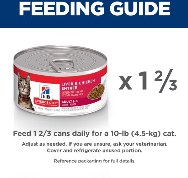 Show full view: Hill's Science Diet Adult Liver & Chicken Entree Canned Cat Food, 5.5-oz can, case of 24 slide 8 of 9