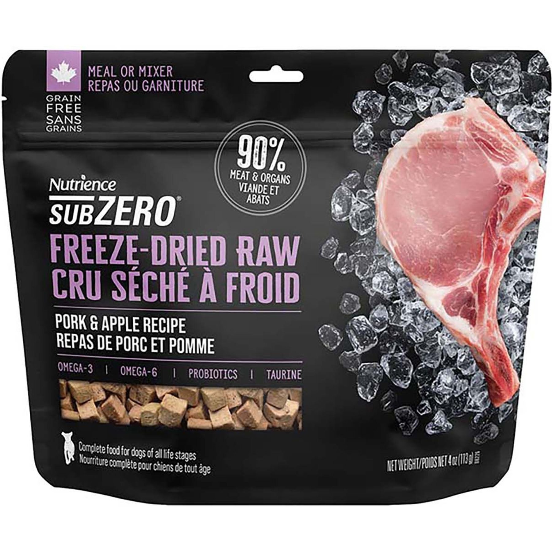 NUTRIENCE SubZero Pork Apple Freeze Dried Raw Dog Food 113 g bag Chewy Canada