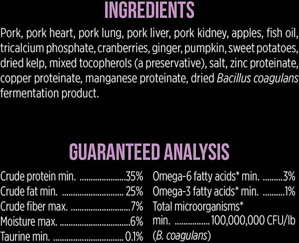 Show full view: Nutrience SubZero Pork & Apple Freeze-Dried Raw Dog Food, 369-g bag slide 6 of 7