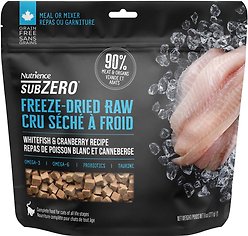 Nutrience SubZero Whitefish & Cranberry Freeze-Dried Raw Cat Food, 227-g bag