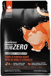 Nutrience SubZero Limited Ingredient Turkey & Pumpkin Recipe Dry Cat Food, 1.8-kg bag