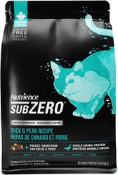 Nutrience SubZero Limited Ingredient Duck & Pear Recipe Dry Cat Food, 1.8-kg bag