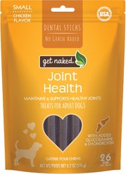 Get Naked Joint Health Grain-Free Dental Stick Dog Treats, Small, 18 count