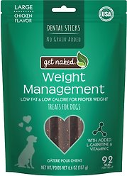Get Naked Weight Management Dental Sticks Dog Treats, Large, 6 count