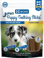 N-Bone Jumbo Puppy Teething Sticks Chicken Flavor Dog Treats, 7.28-oz bag