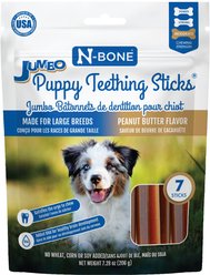 N-Bone Jumbo Puppy Teething Sticks Peanut Butter Flavor Dog Treats, 7 count