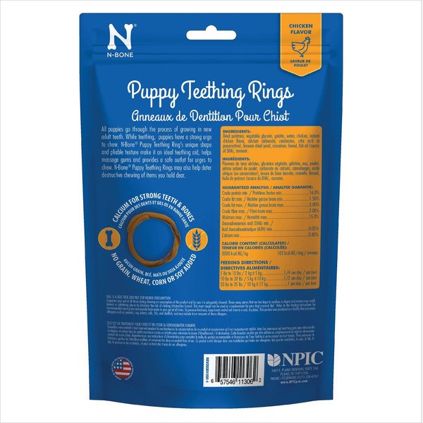 Show full view: N-Bone Puppy Teething Ring Chicken Flavor Grain-Free Dog Treats, 6 count slide 3 of 8