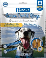 N-Bone Senior Dental Rings Chicken Flavor Dog Treats, 7 count