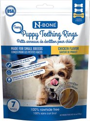 N-Bone Teeny Puppy Teething Rings Chicken Flavor Dog Treats, 7 count