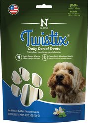 N-Bone Twistix Vanilla Mint Flavor Dental Dog Treats, 5.5-oz bag, Small