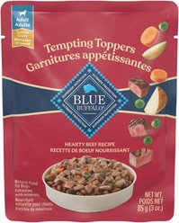 Blue Buffalo Tempting Toppers Beef Dinner Natural Wet Dog Food Topper, 3-oz pouch, case of 24