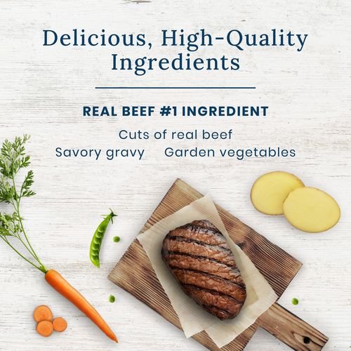 Show full view: Blue Buffalo Tempting Toppers Beef Dinner Natural Wet Dog Food Topper, 3-oz pouch, case of 24 slide 4 of 4