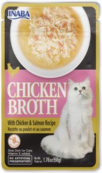 Inaba Chicken Broth Chicken & Salmon Recipe Grain-Free Cat Food Topper, 50-g pouch