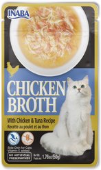 Inaba Chicken Broth Chicken & Tuna Recipe Grain-Free Cat Food Topper, 50-g pouch