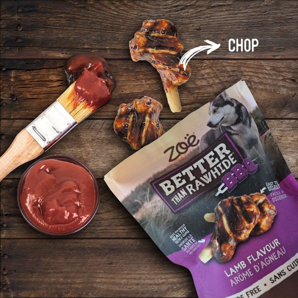 Show full view: Zoe Better Than Rawhide BBQ Chop Lamb Flavour Hard Chew Dog Treats, 4 count slide 3 of 6