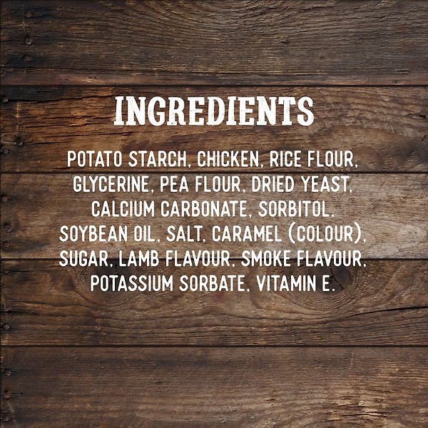 Show full view: Zoe Better Than Rawhide BBQ Chop Lamb Flavour Hard Chew Dog Treats, 4 count slide 6 of 6